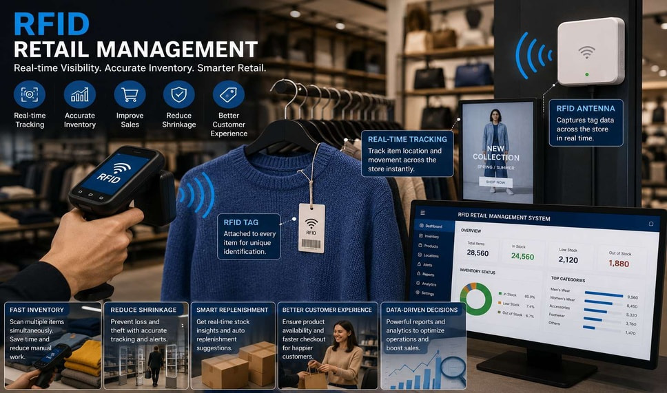 إدارة البيع بالتجزئة الجديدة بتقنية RFID
