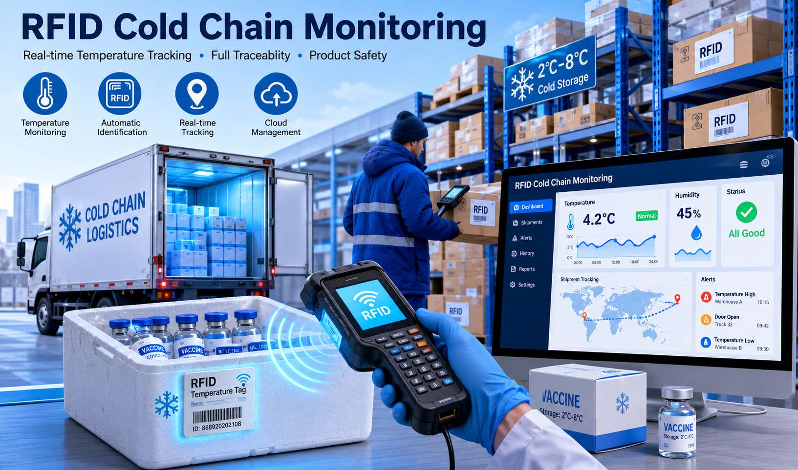 مراقبة سلسلة التبريد بتقنية RFID