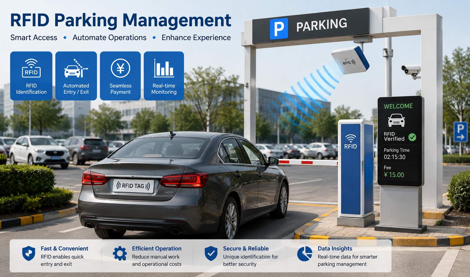 إدارة مواقف السيارات بتقنية RFID